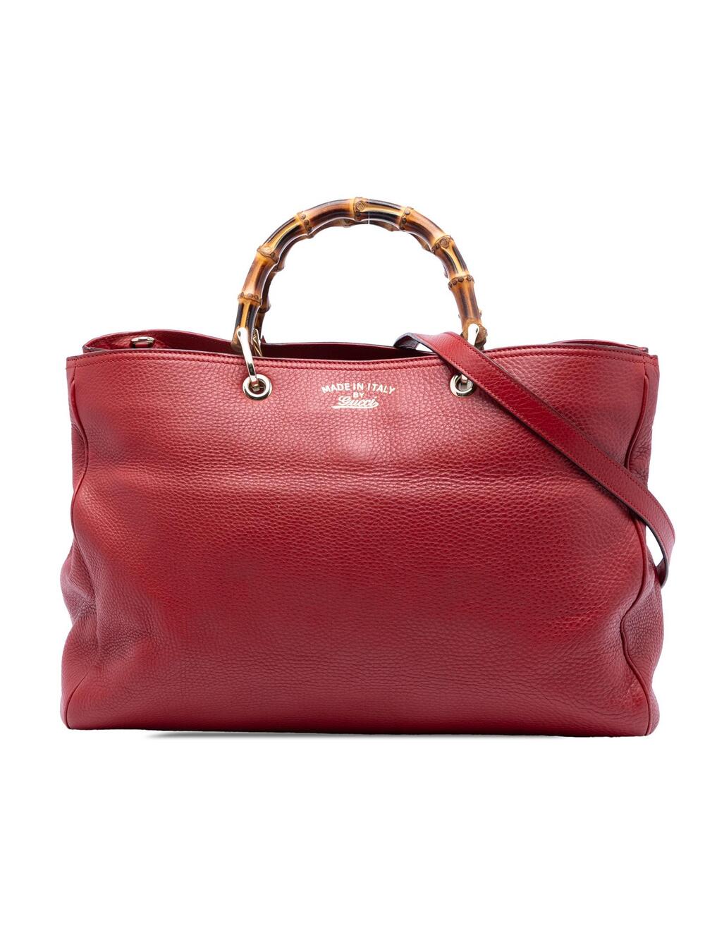 Gucci Large Calfskin Bamboo Shopper #317638G58B
